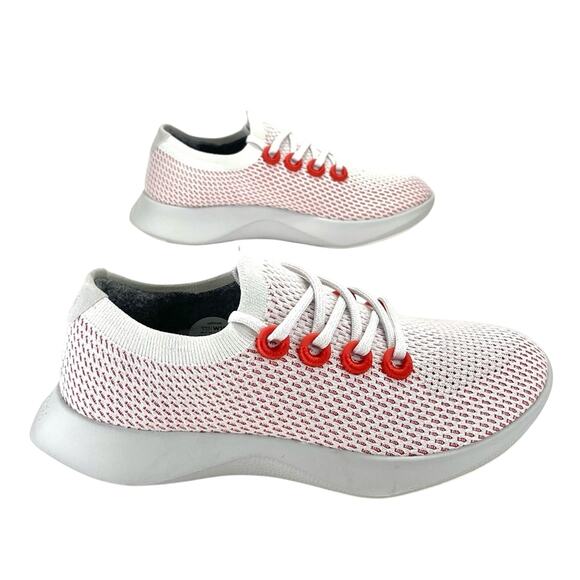 Allbirds TD Tree Dashers Women Running Shoes/Sneakers Size 10 White/Orange Comfy - Picture 1 of 16